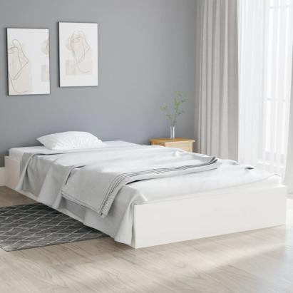 Cadru de pat, alb, 100x200 cm, lemn masiv GartenMobel Dekor