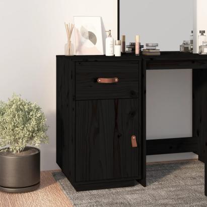 Dulap de birou, negru, 40x50x75 cm, lemn masiv de pin GartenMobel Dekor