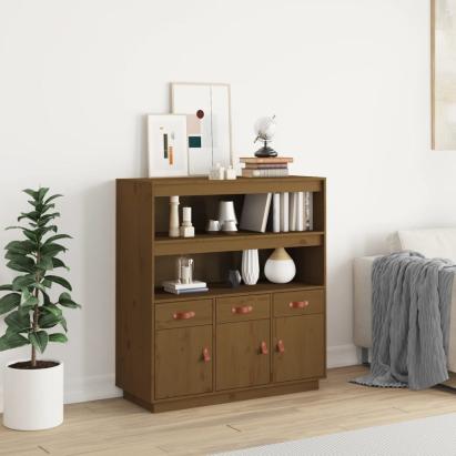 Dulap înalt, maro miere, 100x40x108,5 cm, lemn masiv pin GartenMobel Dekor