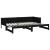 Pat extensibil de zi, negru, 2x(80x200) cm, lemn masiv pin GartenMobel Dekor