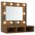 Dulap cu oglindă și LED, stejar fumuriu, 60x31,5x62 cm GartenMobel Dekor