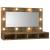Dulap cu oglindă și LED, stejar fumuriu, 90x31,5x62 cm GartenMobel Dekor