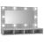 Dulap cu oglindă și LED, gri sonoma, 90x31,5x62 cm GartenMobel Dekor