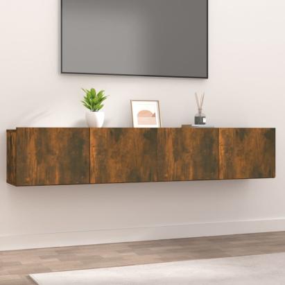 Comode TV, 2 buc., stejar fumuriu, 80x30x30 cm, lemn prelucrat GartenMobel Dekor