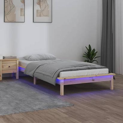 Cadru de pat cu LED, 100x200 cm, lemn masiv GartenMobel Dekor