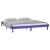 Cadru de pat cu LED, gri, 200x200 cm, lemn masiv GartenMobel Dekor
