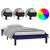 Cadru de pat LED mic single 2FT6, negru, 75x190 cm, lemn masiv GartenMobel Dekor