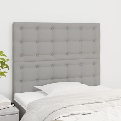 Tăblii de pat, 2 buc, gri deschis, 100x5x78/88 cm, textil GartenMobel Dekor