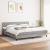 Pat box spring cu saltea, gri deschis, 200x200 cm, textil GartenMobel Dekor