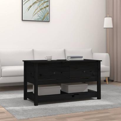 Măsuță de cafea, negru, 102x49x55 cm, lemn masiv de pin GartenMobel Dekor
