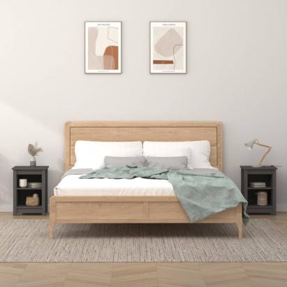 Noptiere, 2 buc., gri, 40x35x55 cm, lemn masiv de pin GartenMobel Dekor
