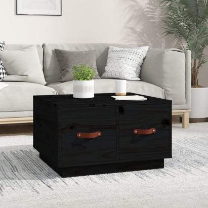 Măsuță de cafea, negru, 60x53x35 cm, lemn masiv de pin GartenMobel Dekor