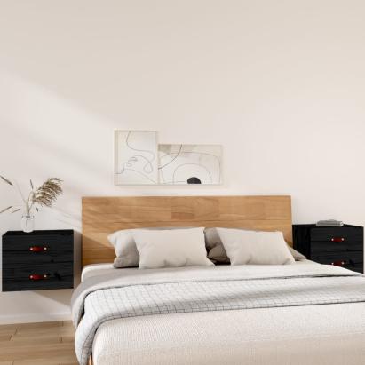 Noptiere de perete, 2 buc., negru, 50x36x40 cm GartenMobel Dekor
