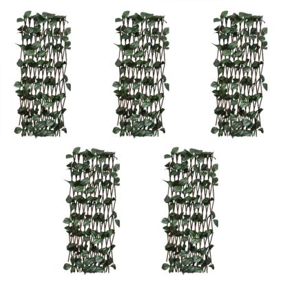 Garduri cu zăbrele, frunze artificiale, 5 buc.,180x30cm, salcie GartenMobel Dekor