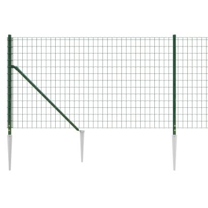 Gard plasă de sârmă cu țăruși de fixare, verde, 0,8x10 m GartenMobel Dekor