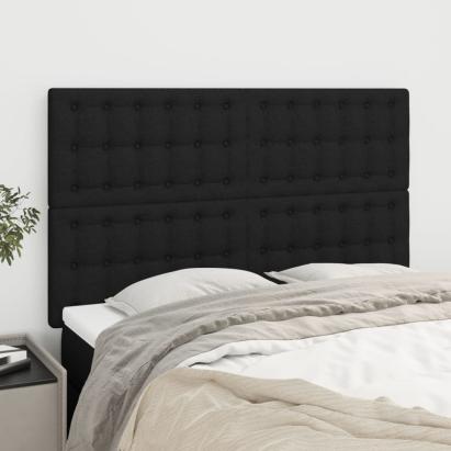 Tăblii de pat, 4 buc, negru, 72x5x78/88 cm, textil GartenMobel Dekor