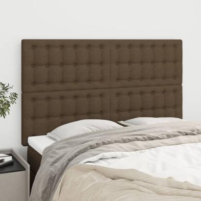 Tăblii de pat, 4 buc, maro închis, 72x5x78/88 cm, textil GartenMobel Dekor