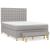 Pat box spring cu saltea, gri deschis, 140x190 cm, textil GartenMobel Dekor