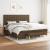 Pat box spring cu saltea, maro închis, 200x200 cm, textil GartenMobel Dekor
