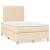 Pat box spring cu saltea, crem, 120x200 cm, textil GartenMobel Dekor