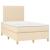 Pat box spring cu saltea, crem, 120x200 cm, textil GartenMobel Dekor