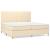 Pat box spring cu saltea, crem, 200x200 cm, textil GartenMobel Dekor