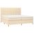 Pat box spring cu saltea, crem, 200x200 cm, textil GartenMobel Dekor