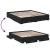 Cadru de pat cu sertare negru 200x200 cm lemn prelucrat GartenMobel Dekor