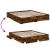 Cadru de pat cu sertare stejar fumuriu 200x200cm lemn prelucrat GartenMobel Dekor