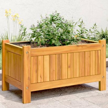Jardinieră de grădină cu căptușeală, 54x31x30 cm, lemn acacia GartenMobel Dekor