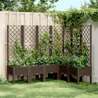 Jardinieră de grădină cu spalier, maro, 160x120x142 cm, PP GartenMobel Dekor