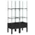 Jardinieră de grădină cu spalier, negru, 80x40x142,5 cm, PP GartenMobel Dekor