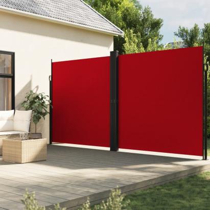 Copertină laterală retractabilă, roșu, 200x1000 cm GartenMobel Dekor