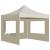 Cort de petrecere pliabil cu pereți, crem, 2 x 2 m, aluminiu GartenMobel Dekor