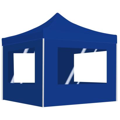 Cort de petrecere pliabil cu pereți, albastru, 2x2 m, aluminiu GartenMobel Dekor