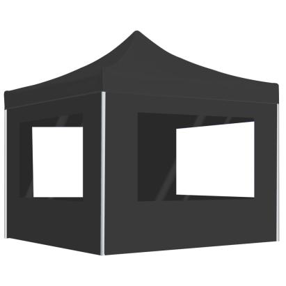 Cort de petrecere pliabil cu pereți, antracit, 2x2 m, aluminiu GartenMobel Dekor