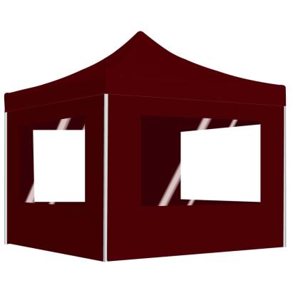 Cort de petrecere pliabil cu pereți, bordo, 2 x 2 m, aluminiu GartenMobel Dekor