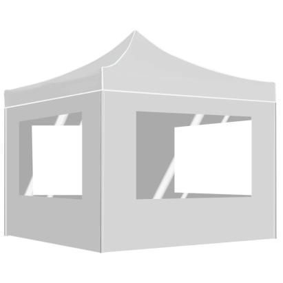 Cort de petrecere pliabil cu pereți, alb, 2x2 m, aluminiu GartenMobel Dekor