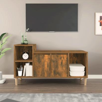 Comodă TV, stejar fumuriu, 100x35x55 cm, lemn prelucrat GartenMobel Dekor