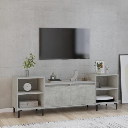 Comodă TV, gri beton, 160x35x55 cm, lemn prelucrat GartenMobel Dekor