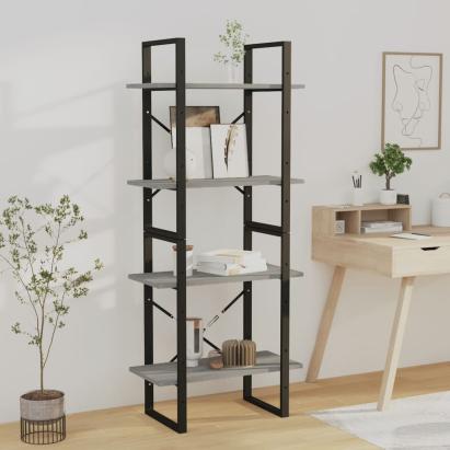 Bibliotecă cu 4 niveluri gri sonoma 60x30x140 cm lemn compozit GartenMobel Dekor