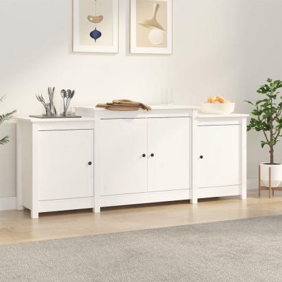 Servantă, alb, 164x37x68 cm, lemn masiv de pin GartenMobel Dekor