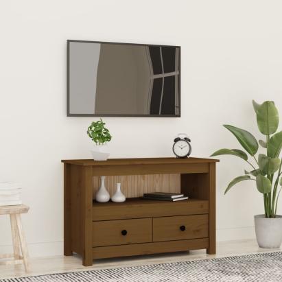 Comodă TV, maro miere, 79x35x52 cm, lemn masiv de pin GartenMobel Dekor