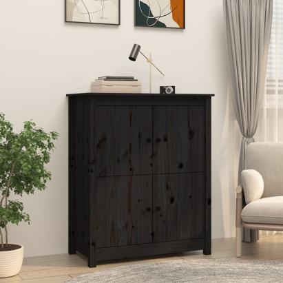 Servantă, negru, 83x41,5x100 cm, lemn masiv de pin GartenMobel Dekor