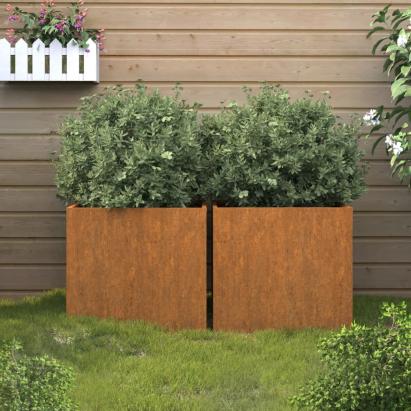 Jardiniere, 2 buc., 49x47x46 cm, oțel corten GartenMobel Dekor