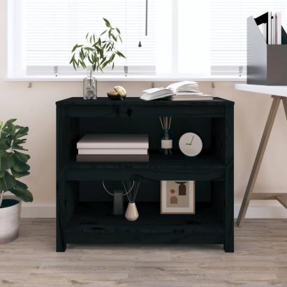 Bibliotecă, negru, 80x35x68 cm, lemn masiv de pin GartenMobel Dekor