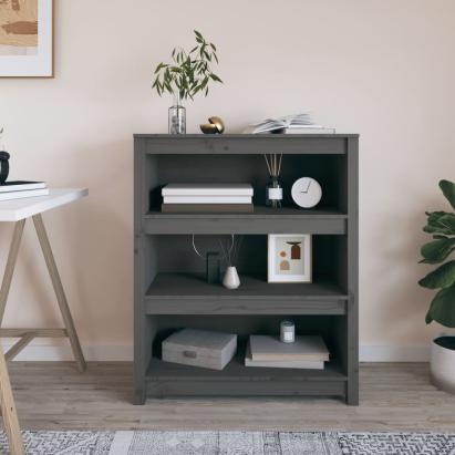 Bibliotecă, gri, 80x35x97 cm, lemn masiv de pin GartenMobel Dekor