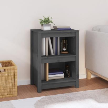 Bibliotecă, gri, 50x35x68 cm, lemn masiv de pin GartenMobel Dekor