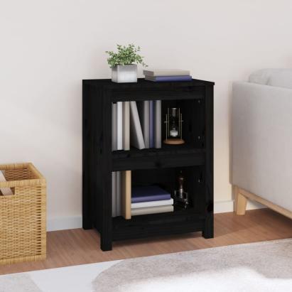 Bibliotecă, negru, 50x35x68 cm, lemn masiv de pin GartenMobel Dekor