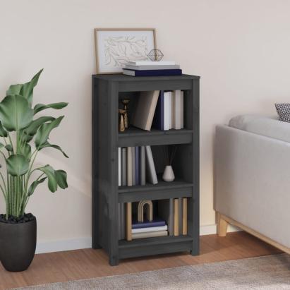 Bibliotecă, gri, 50x35x97 cm, lemn masiv de pin GartenMobel Dekor